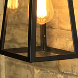 Contemporary Box Black Metal Outdoor Mini Wall Sconce Image - 9