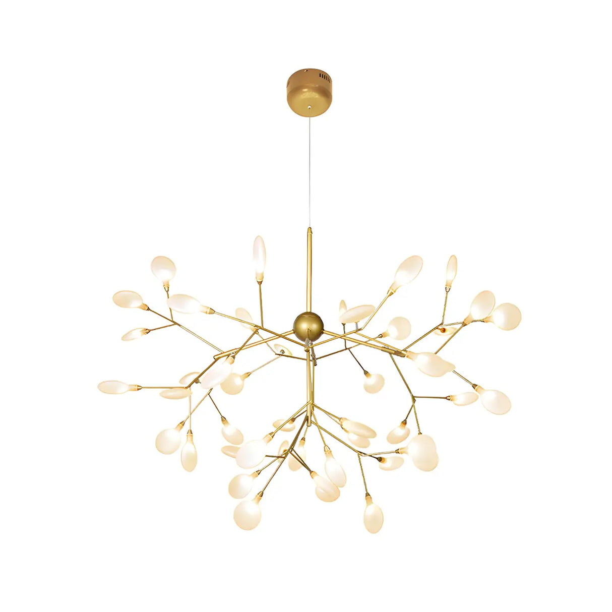 Contemporary Branch Leaf Gold Dining Room Pendant Chandelier Image - 2