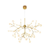 Contemporary Branch Leaf Gold Dining Room Pendant Chandelier Image - 2