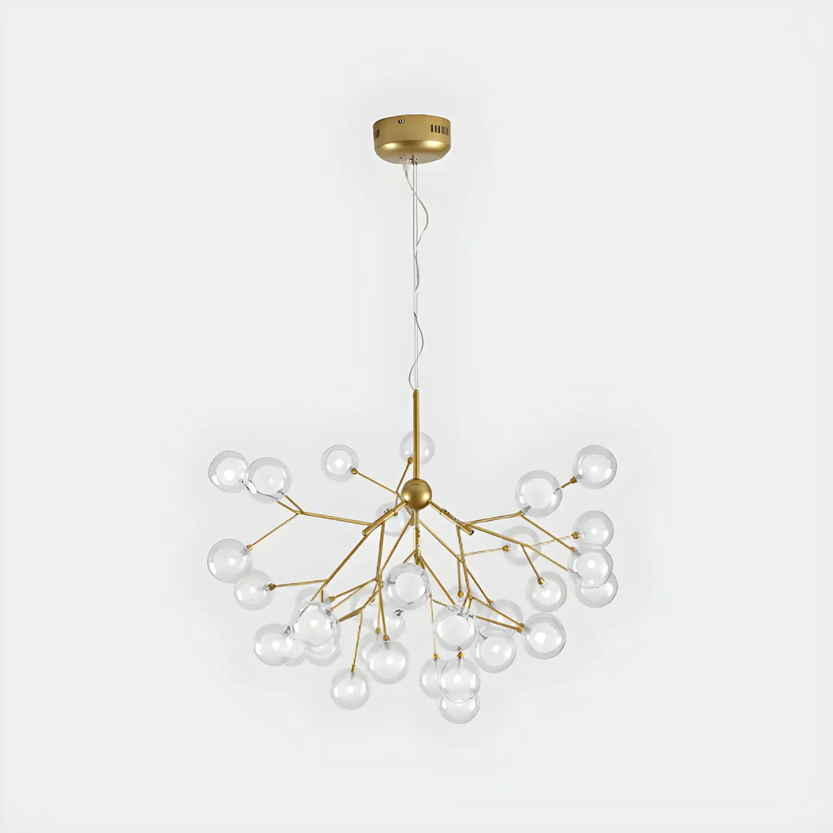 Contemporary Branch Leaf Gold Dining Room Pendant Chandelier Image - 7