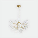 Contemporary Branch Leaf Gold Dining Room Pendant Chandelier Image - 7