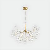 Contemporary Branch Leaf Gold Dining Room Pendant Chandelier Image - 8