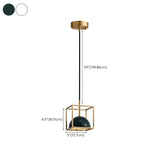 Contemporary Brass Cube Bowl Alabaster Bedroom Pendant Light #size