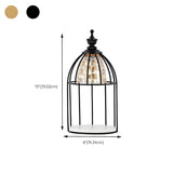 Contemporary Cage Design Geometric Metal Table Lamp #size