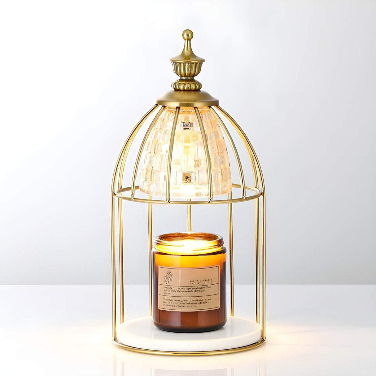 Contemporary Cage Design Geometric Metal Table Lamp Image - 4