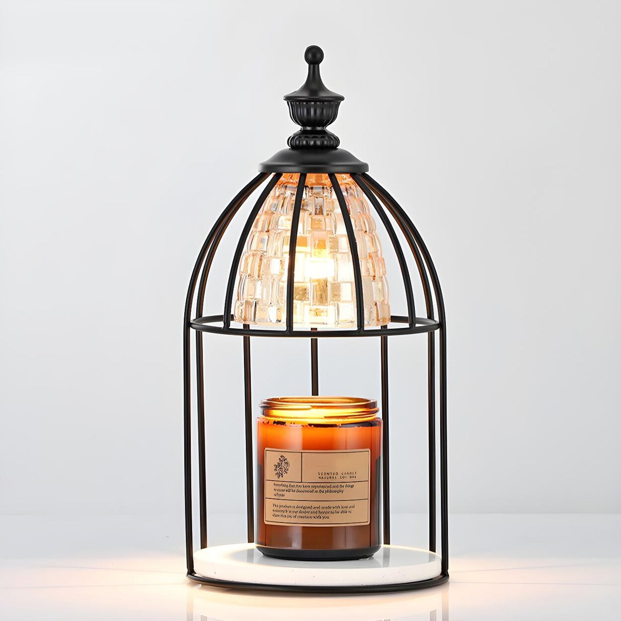 Contemporary Cage Design Geometric Metal Table Lamp Image - 7