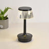 Contemporary Chic Geometric Wood Base Metal Table Lamp Image - 14