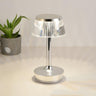 Contemporary Chic Geometric Wood Base Metal Table Lamp Image - 2