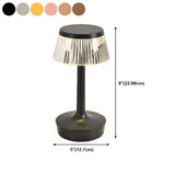 Contemporary Chic Geometric Wood Base Metal Table Lamp #size