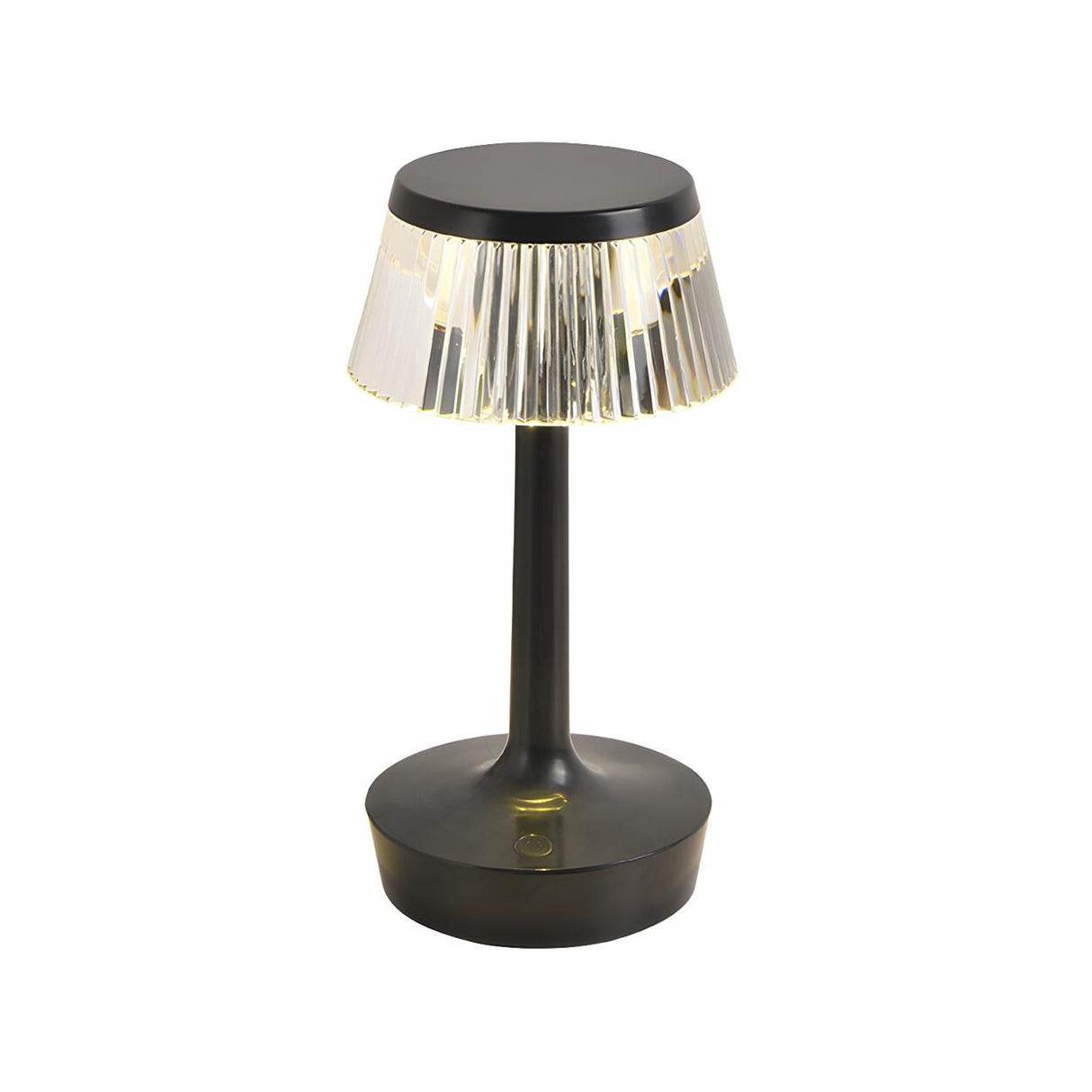 Contemporary Chic Geometric Wood Base Metal Table Lamp Image - 9