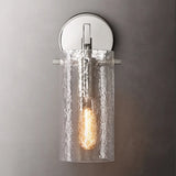 Contemporary Chrome Glass Cylinder Wall Sconce Image - 12