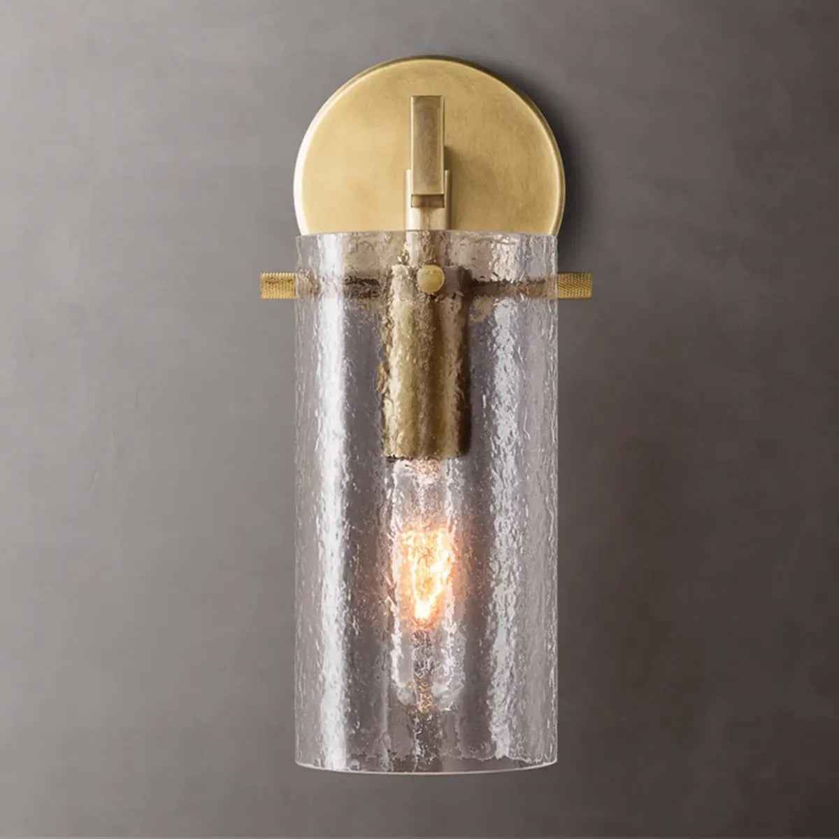 Contemporary Chrome Glass Cylinder Wall Sconce Image - 14