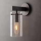 Contemporary Chrome Glass Cylinder Wall Sconce Image - 2