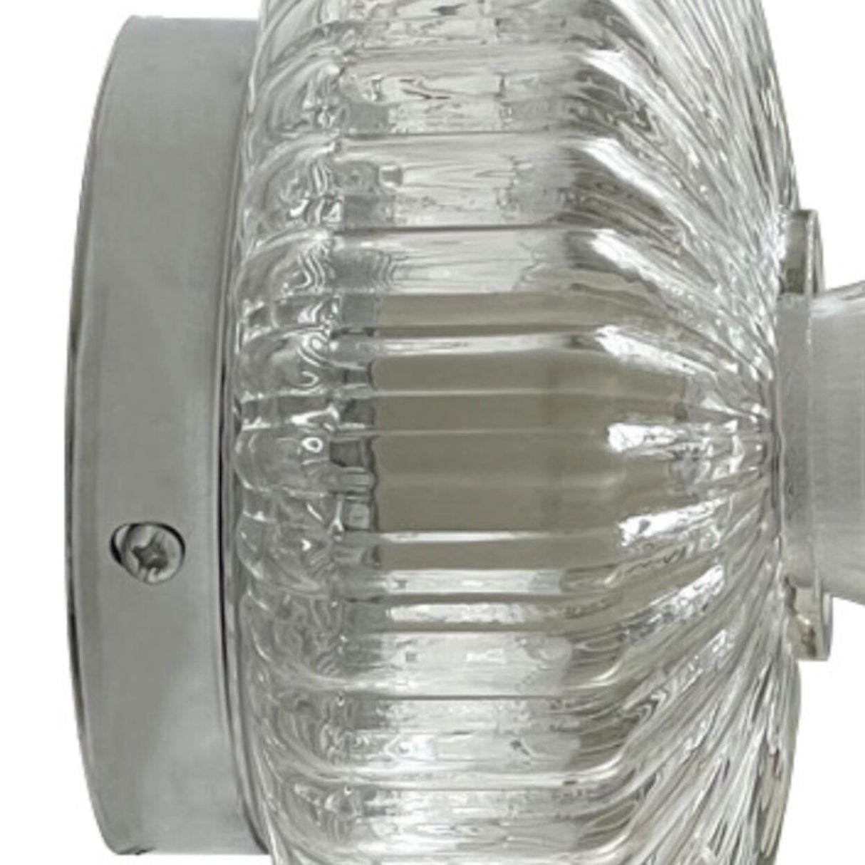 Contemporary Chrome Ribbed Glass Shade Wall Sconce Image - 10