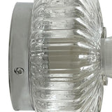 Contemporary Chrome Ribbed Glass Shade Wall Sconce Image - 10