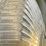 Contemporary Chrome Ribbed Glass Shade Wall Sconce Image - 11