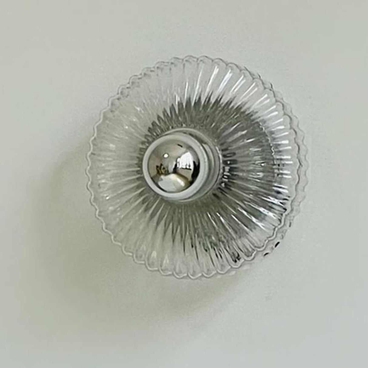 Contemporary Chrome Ribbed Glass Shade Wall Sconce Image - 8