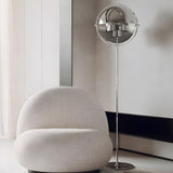 Contemporary Chrome Sphere Metal LED Floor Lamp Image - 13