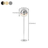 Contemporary Chrome Sphere Metal LED Floor Lamp #size