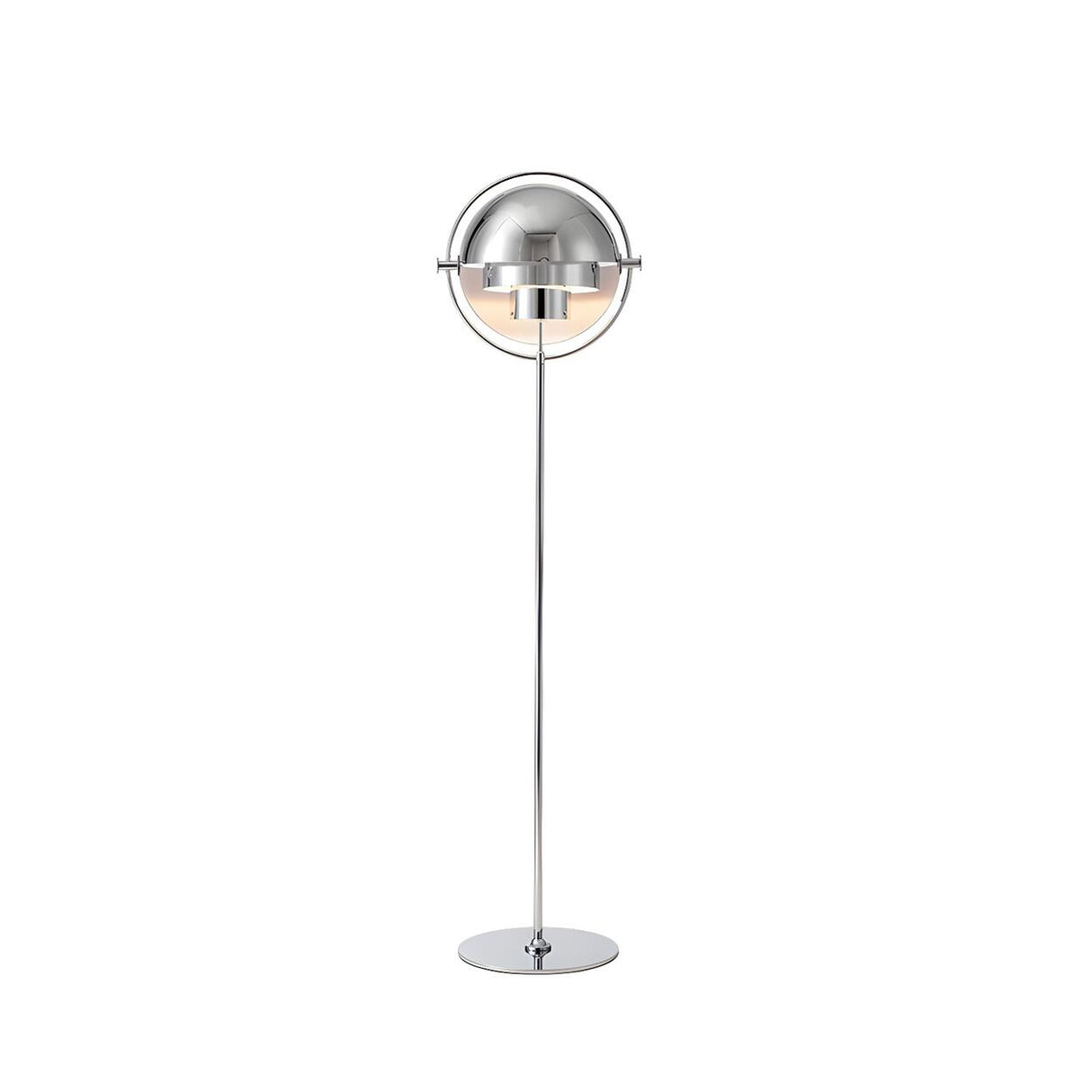 Contemporary Chrome Sphere Metal LED Floor Lamp Image - 5