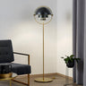 Contemporary Chrome Sphere Metal LED Floor Lamp Image - 7