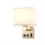 Contemporary Chrome Wall Sconce with USB Charging Ports Image - 10