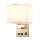 Contemporary Chrome Wall Sconce with USB Charging Ports Image - 11