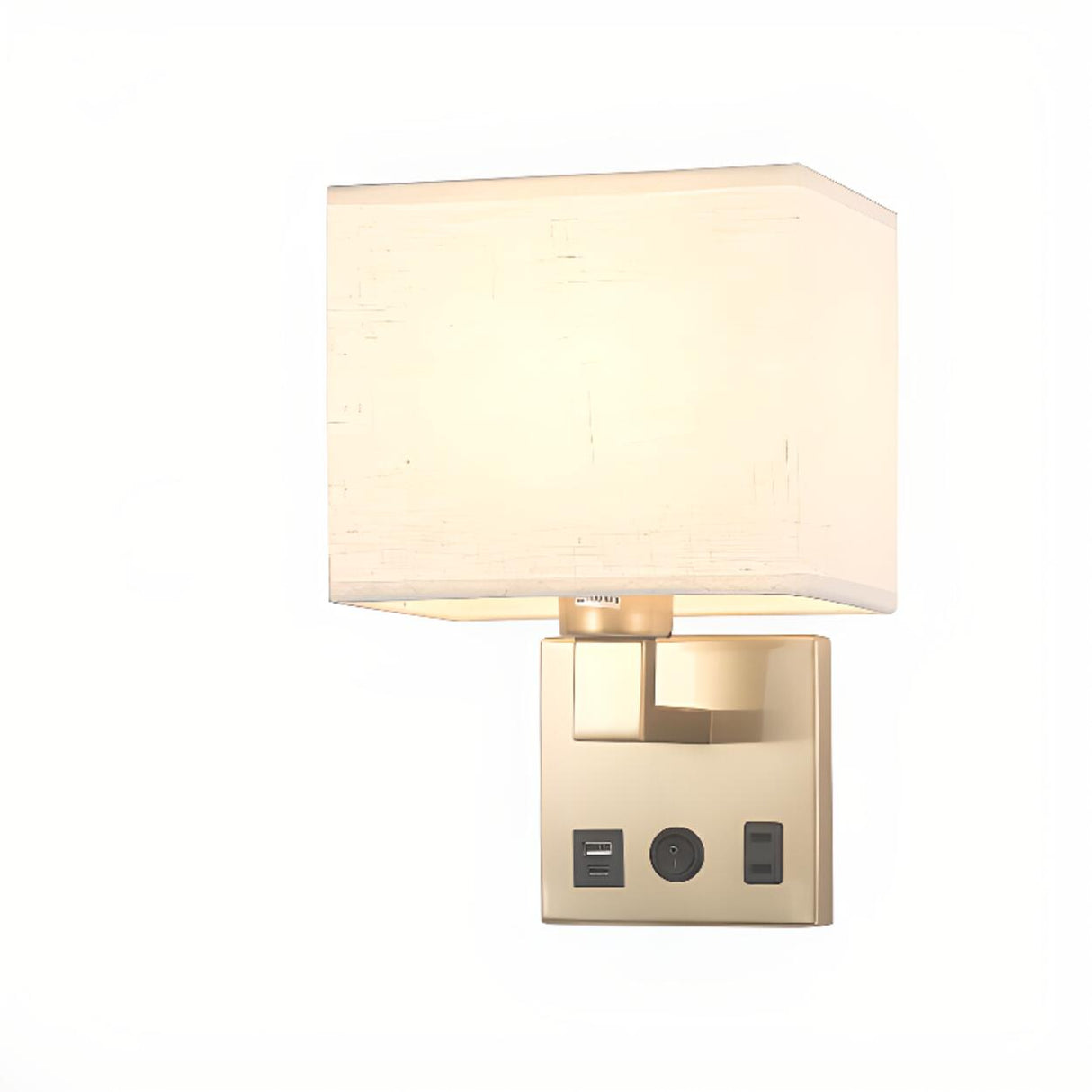 Contemporary Chrome Wall Sconce with USB Charging Ports Image - 16