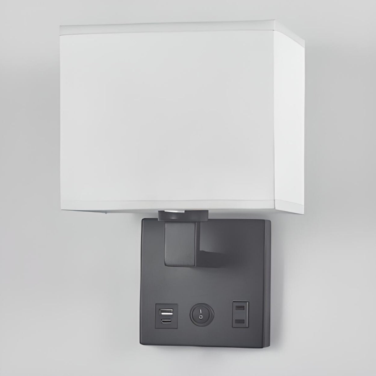 Contemporary Chrome Wall Sconce with USB Charging Ports Image - 18