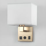 Contemporary Chrome Wall Sconce with USB Charging Ports Image - 20