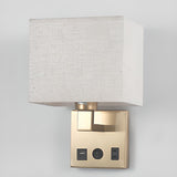 Contemporary Chrome Wall Sconce with USB Charging Ports Image - 21