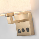 Contemporary Chrome Wall Sconce with USB Charging Ports Image - 25