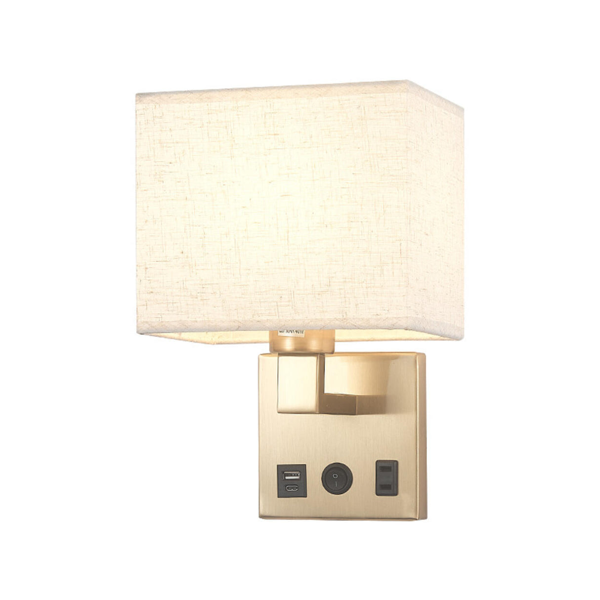 Contemporary Chrome Wall Sconce with USB Charging Ports Image - 5