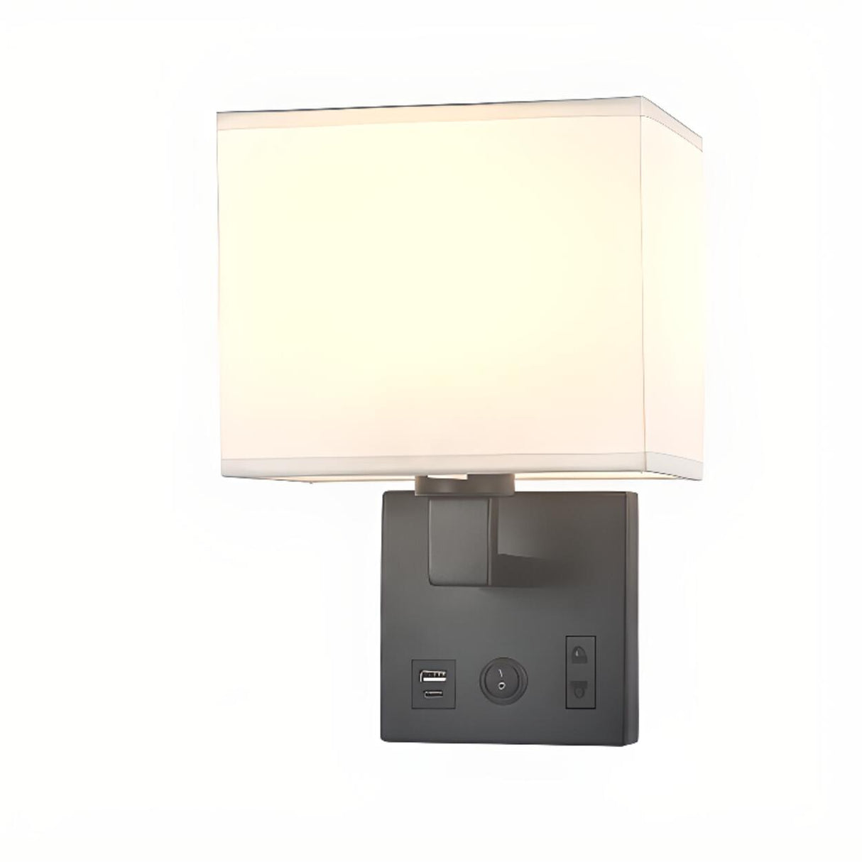 Contemporary Chrome Wall Sconce with USB Charging Ports Image - 6