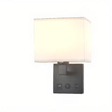 Contemporary Chrome Wall Sconce with USB Charging Ports Image - 7