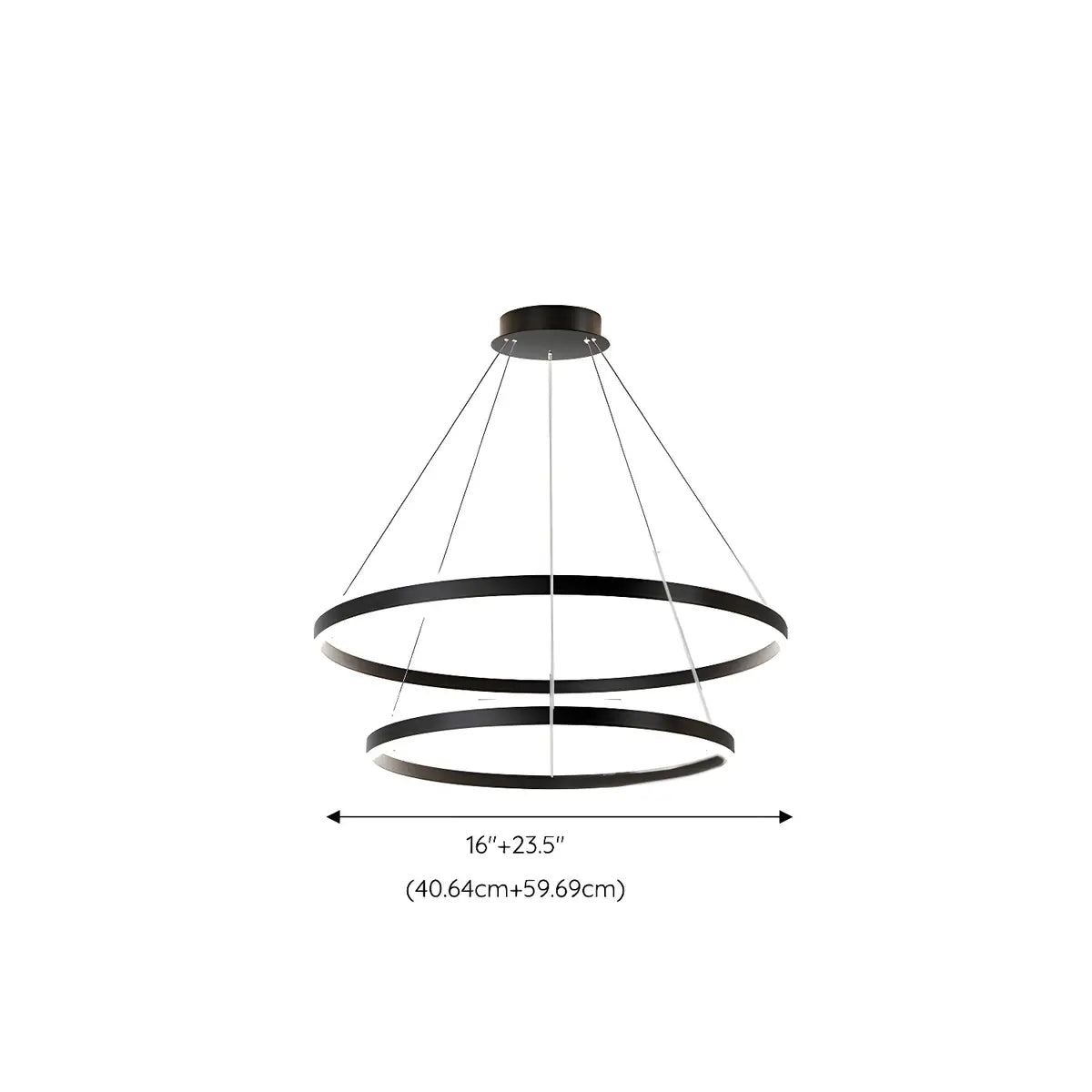 Contemporary Circle Acrylic Living Room Black Chandelier 