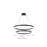 Contemporary Circle Acrylic Living Room Black Chandelier #size