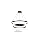 Contemporary Circle Acrylic Living Room Black Chandelier Image - 12