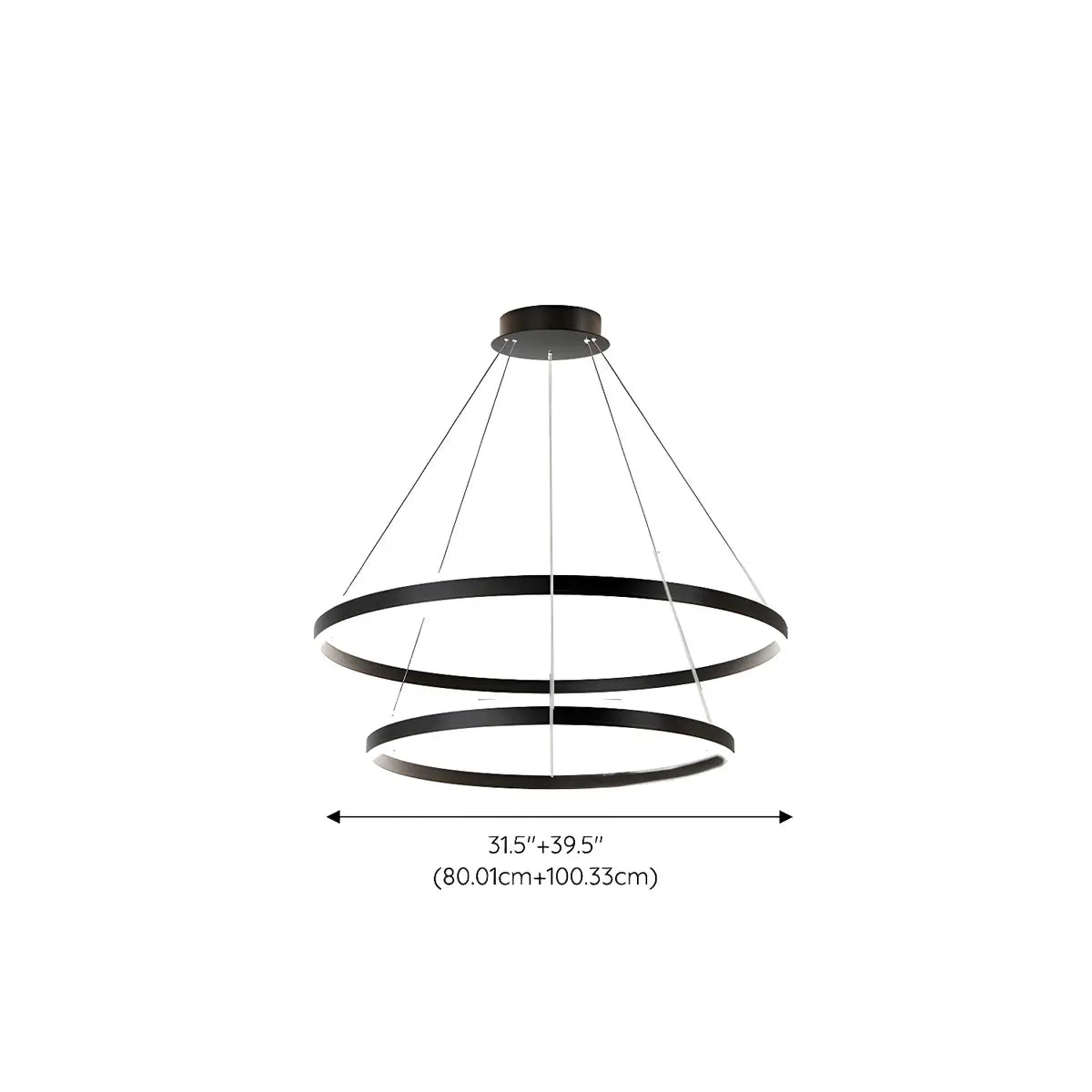 Contemporary Circle Acrylic Living Room Black Chandelier Image - 13