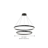 Contemporary Circle Acrylic Living Room Black Chandelier Image - 13