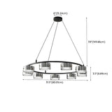 Contemporary Circle Cylinder Living Room Black Chandelier Image - 13