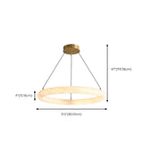 Contemporary Circular Alabaster Dining Room Chandelier Image - 11