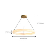 Contemporary Circular Alabaster Dining Room Chandelier #size