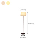 Contemporary Classic Barrel Walnut Metal Floor Lamp Image - 14