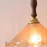 Contemporary Clear Amber Glass Bell Pendant Light Set Image - 11