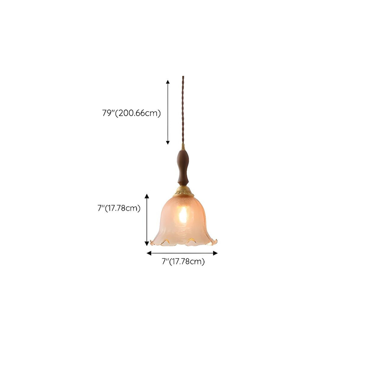 Contemporary Clear Amber Glass Bell Pendant Light Set 