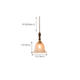 Contemporary Clear Amber Glass Bell Pendant Light Set #size