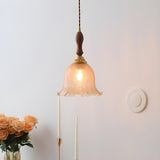 Contemporary Clear Amber Glass Bell Pendant Light Set Image - 6