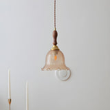 Contemporary Clear Amber Glass Bell Pendant Light Set Image - 7