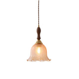 Contemporary Clear Amber Glass Bell Pendant Light Set Image - 8